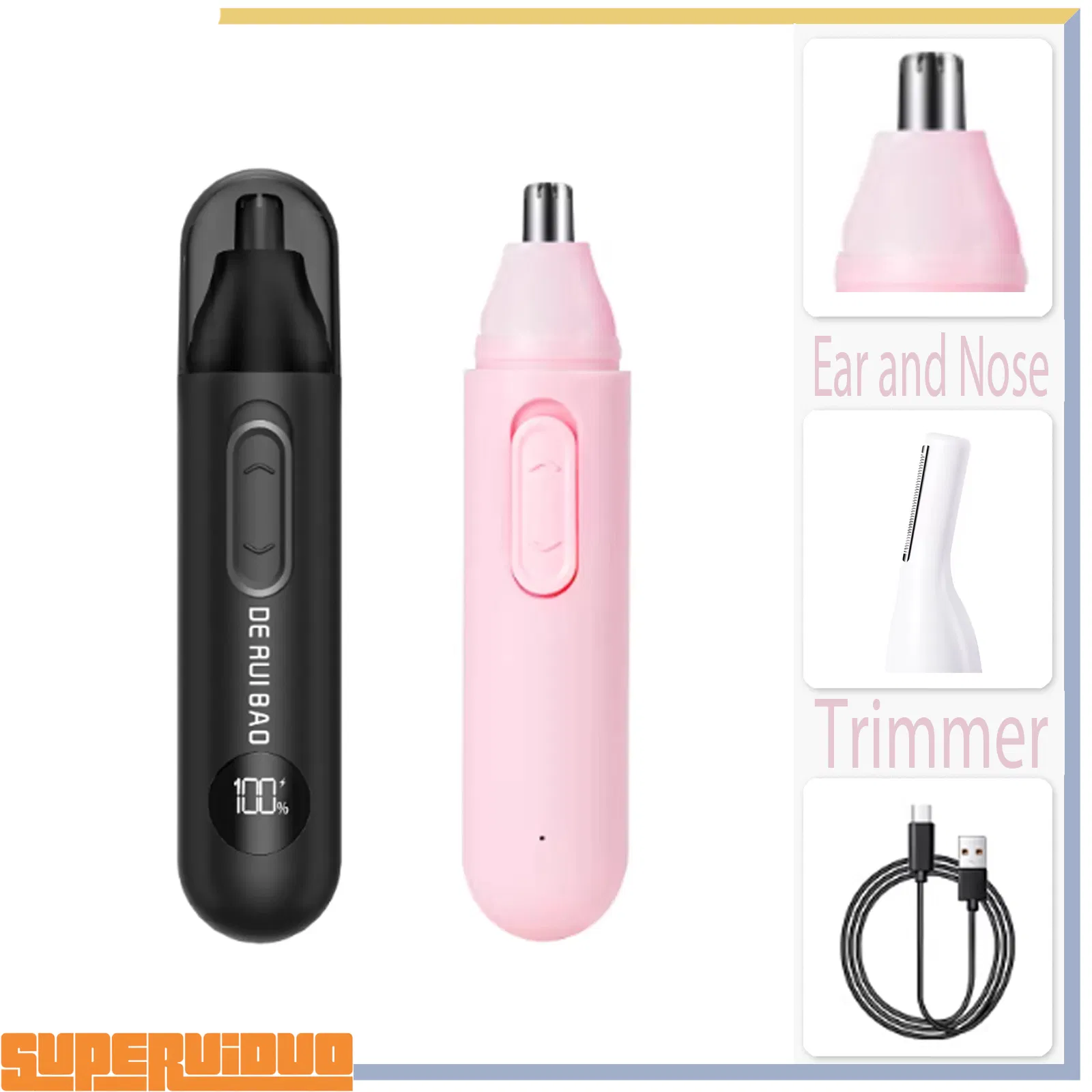 Ergonomic Curve Design for Ear and Nose Trimmer