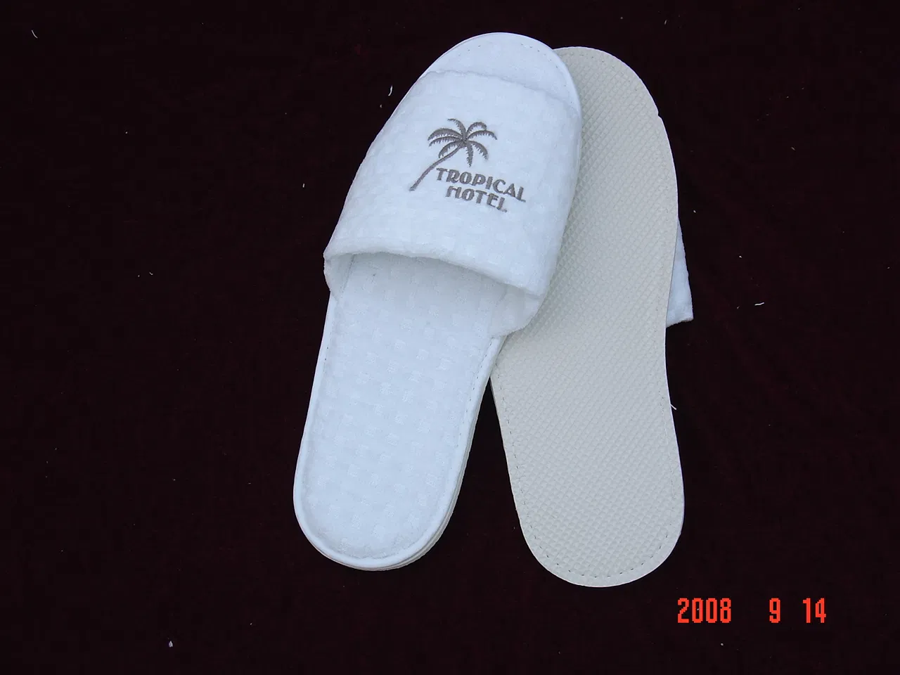 Luxurious Hand Made Hotel Slippers with EVA Outsole and Polyester Velour