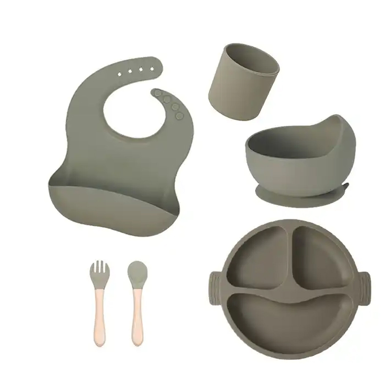 Baby Products Multicolor BPA-Free Feeding Set Silicon Eco-Friendly Baby Tray Set