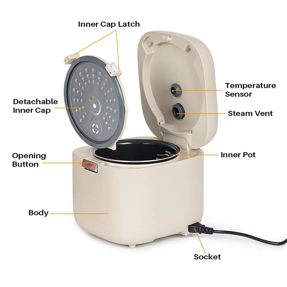 Portable Electric Multi-Cooker Mini 2L Rice Cooker for Kitchen