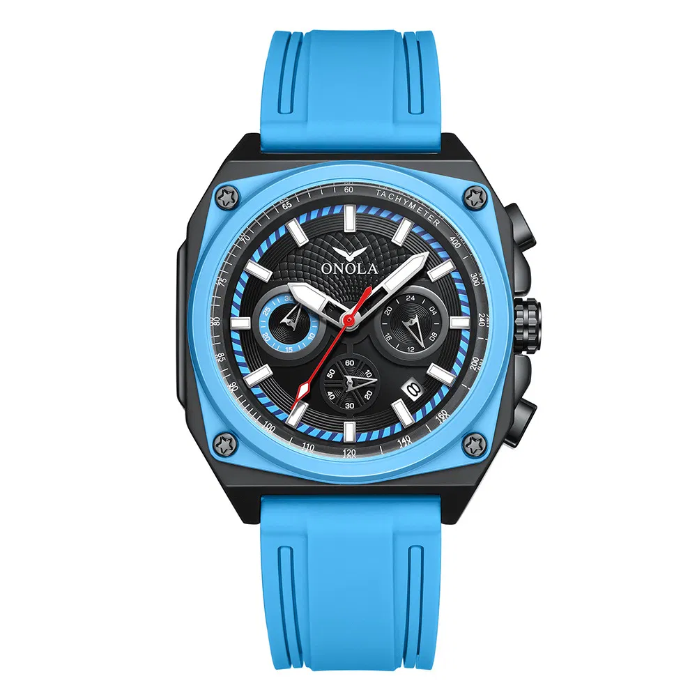 Onola Hot-Selling Neutral Waterproof Calendar Men's Multi Functional Silicone Band Quartz Watch