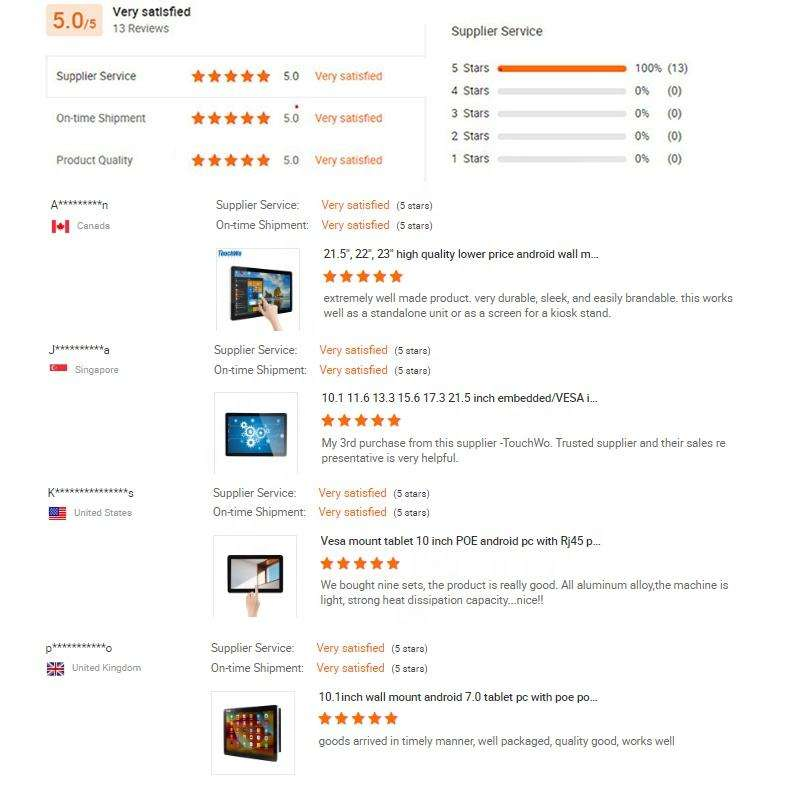 Touchwo Custom Logo 15.6 Inch I3 I5 I7 Processor All in One Desktop Android PC Touch Screen Panel PC Embedded Computer for Payment Kiosk