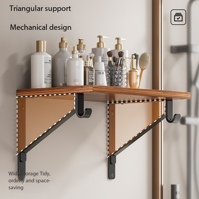 Folding Wall-Mounted Shelf, Space - Saving Foldable Desk, Smooth Corner Rustic Wood Shelf