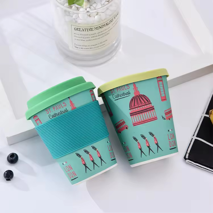 Wholesale Factory Custom Design Bamboo Fiber Recyclable Coffee Mug Drinking Cup