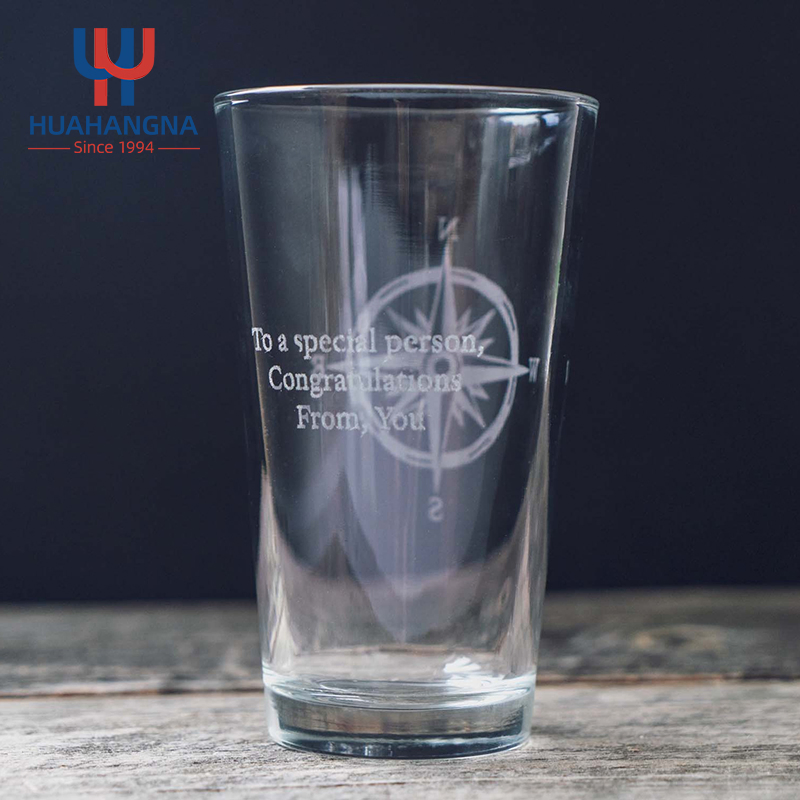 Wholesale Customized Logo Personalized Glass Drinking Water Juice Tumbler Pint Beer Glassware for Hotel Restaurant