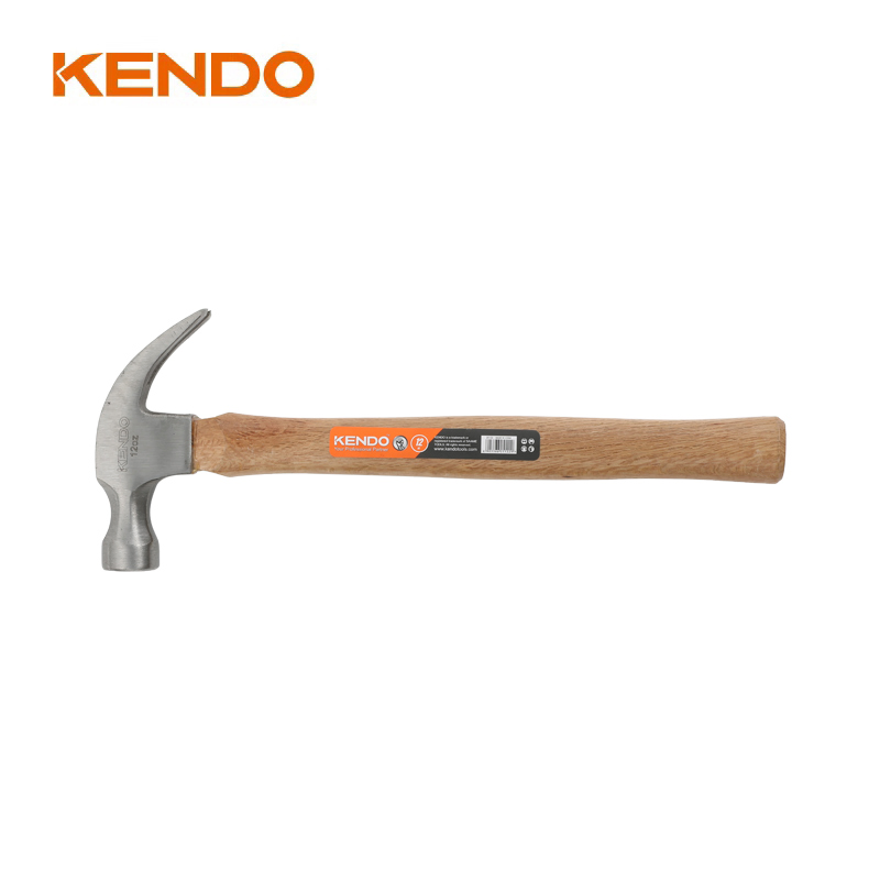 Kendo Wood Handle Claw Hammer Sharpened Curved Claw Generates Maximum Nail-Pulling Leverage