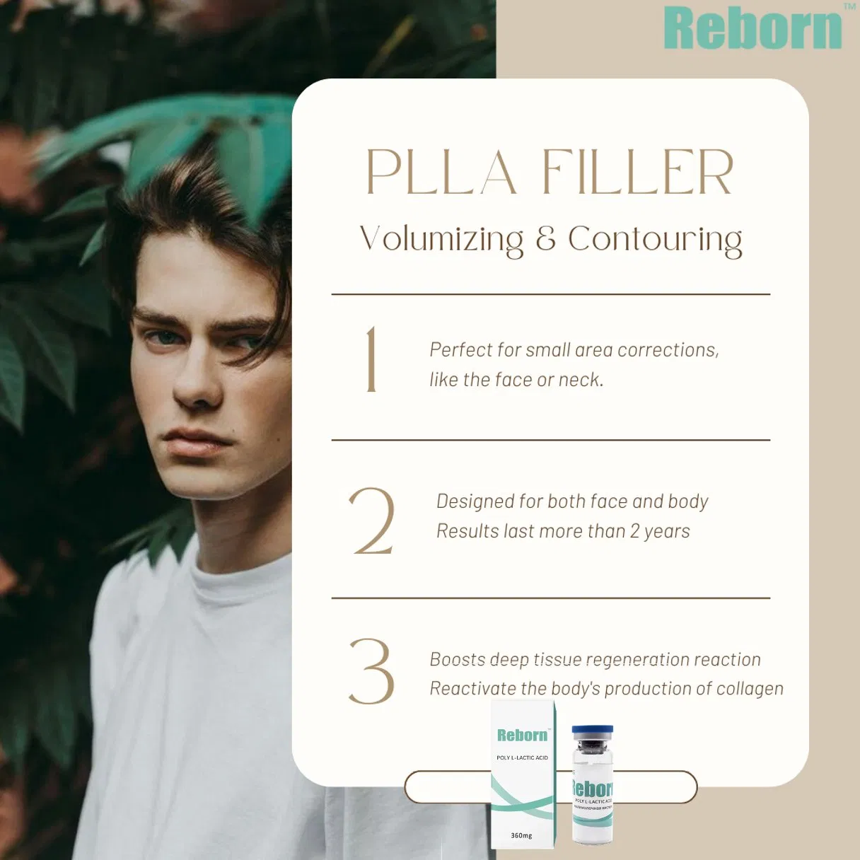 High Quality China Professional Reborn 360mg Plla Poly-L-Lactic-Acid Freeze-Dried Powder Collagen Biostimulator for Temple Cheek Enlargement Chin Contouring