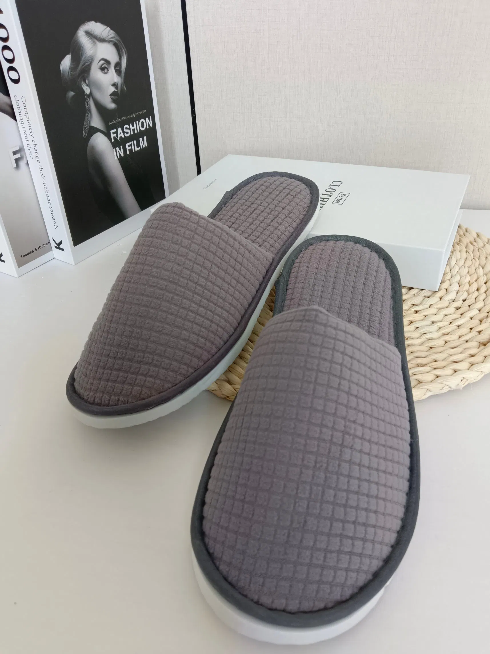 Polar Fleece Slipper Hotel SPA Slippers Soft Hotel Slippers Polar Fleece Washable Reusable House Slippers Polar Fleece High Quality Close Toe Open Toe Hotels
