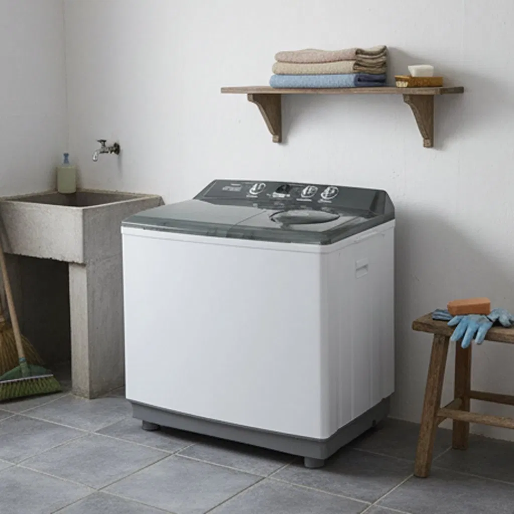 Portable Twin Tub Automatic Washing Machine with Spin Dryer