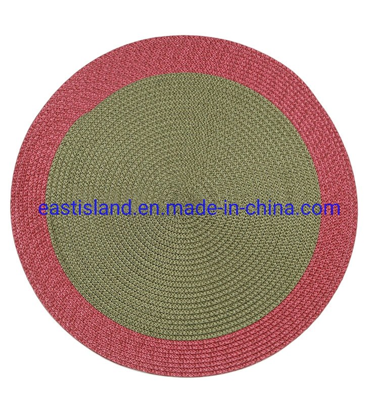 Promotional Tableware Decoration Round Plastic Double Color PP Placemat