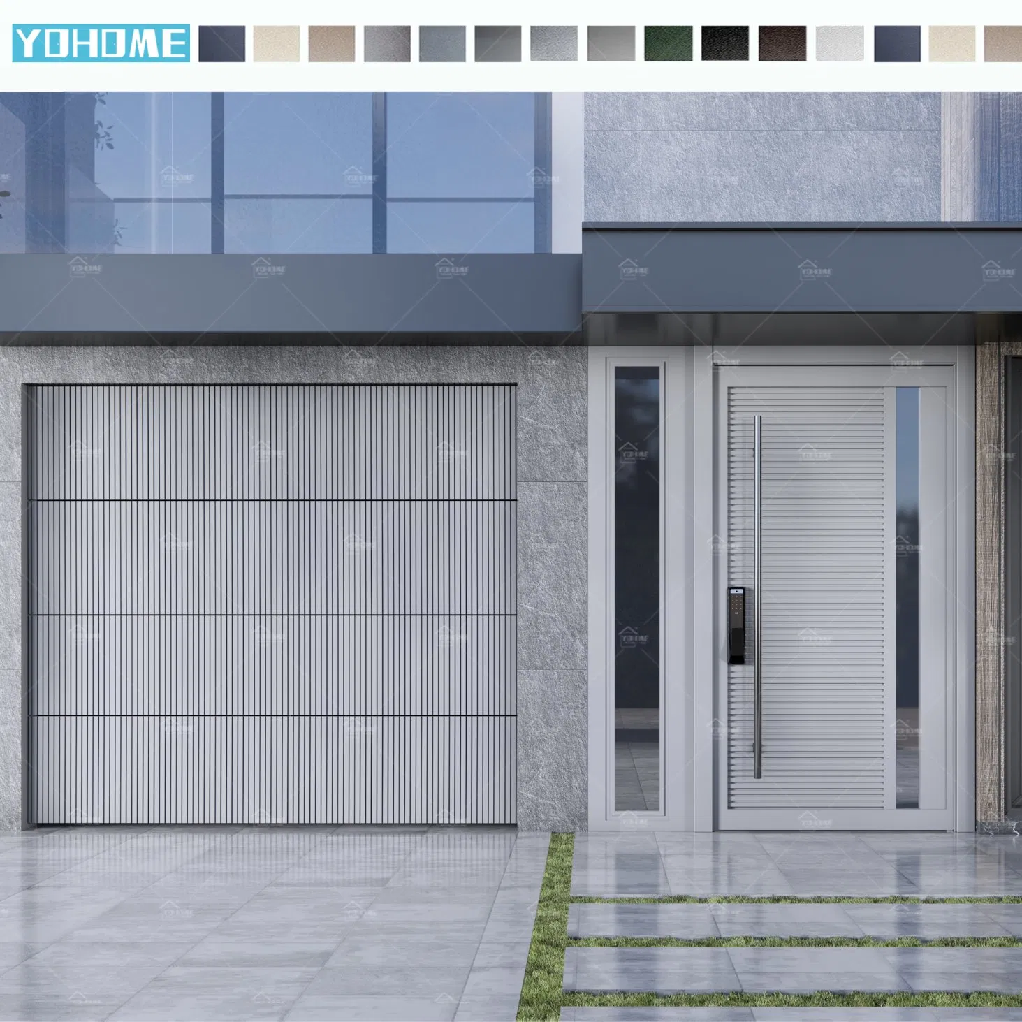 China Top Factory Villa Project Smart Remote Aluminum Sectional Security Garage Door