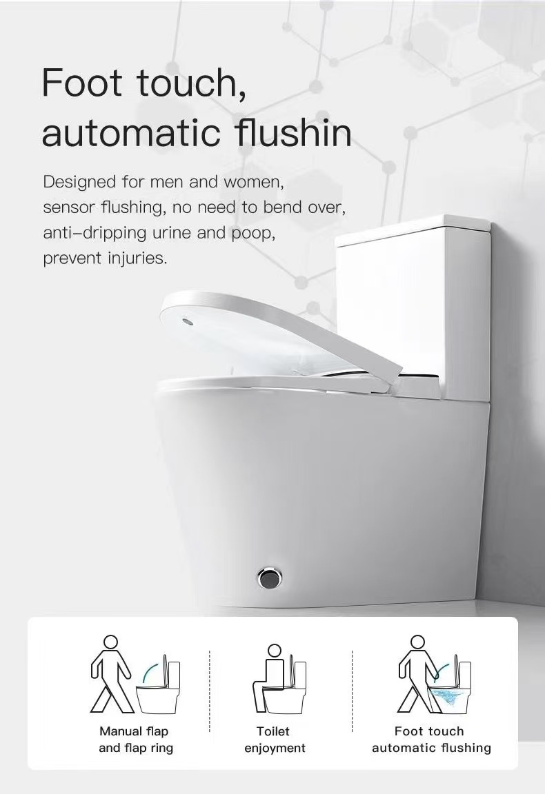 Upc, Watermark, CE Certificate Ceramic Glazed Free Standing Smart Toilets with Cover Seats