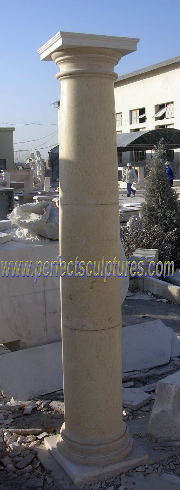 New Design Hot Sales Architectural Construction Decorative White Marble Building Gate Wedding Columns Pillars for Outdoor Garden Ornament (QCM164)