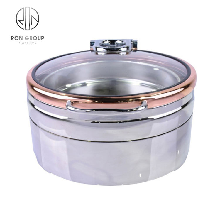 Elegant Silver Custom Steamer with Glass Cover for Catering