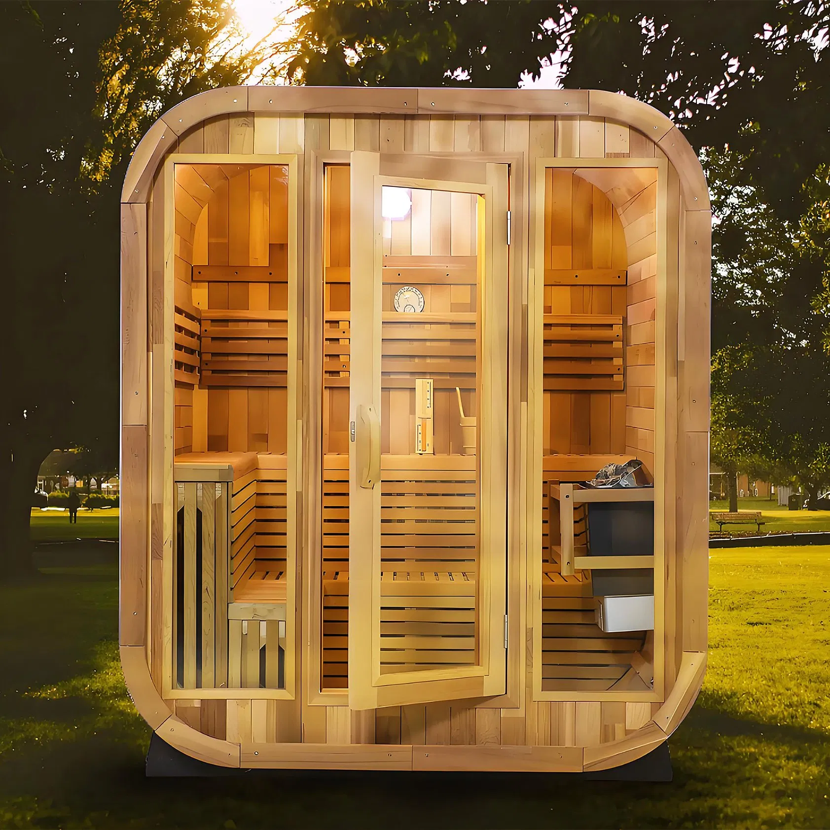 2025 Best Selling Sauna Room for 1 - 3 Person with Tempered Glass