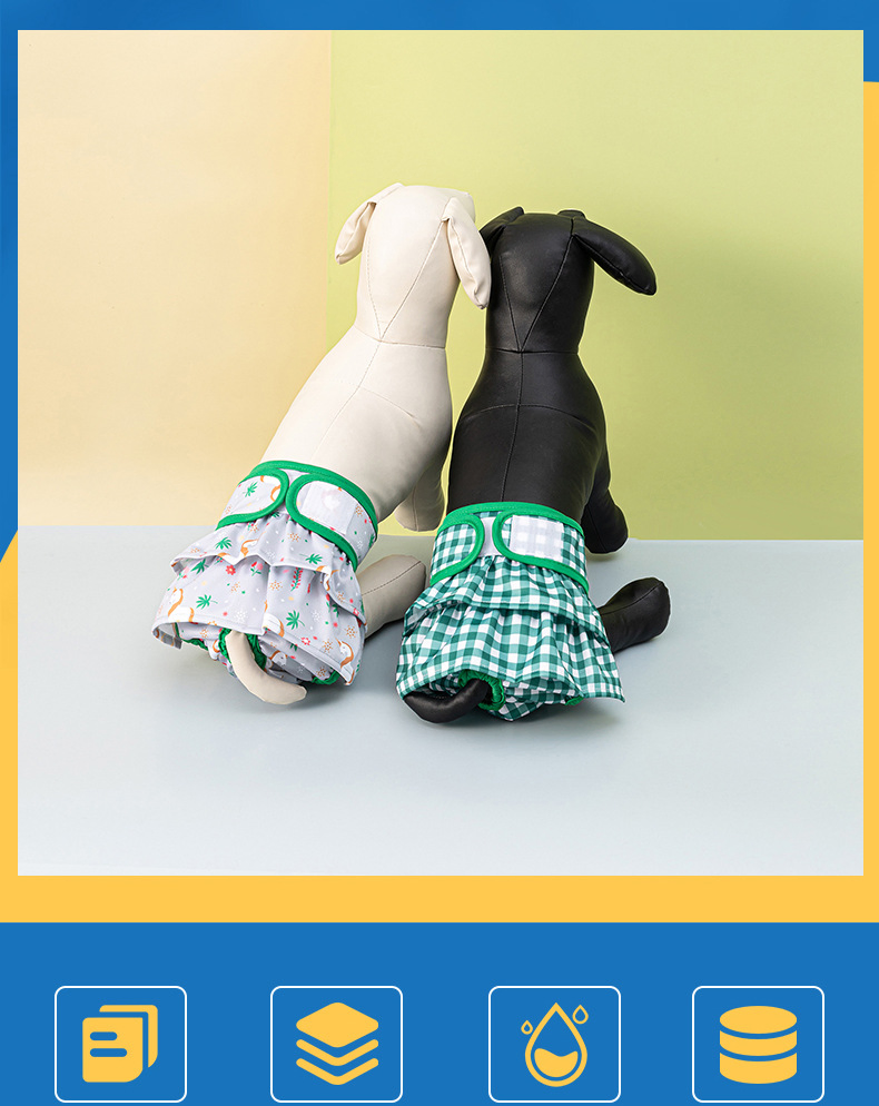 Pet Physiological Pants with Skirt Edges, Anti-Disturbance Female Dog Cloth Diapers, and Dog Physiological Pants