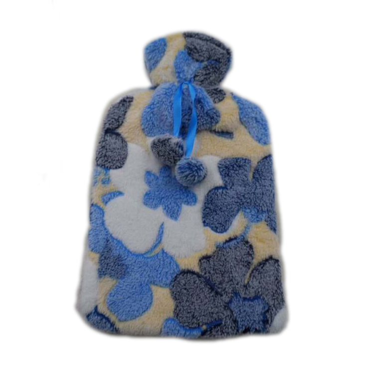 Antique Style Flower Pattern Plush Cover for Hot Water Bottle