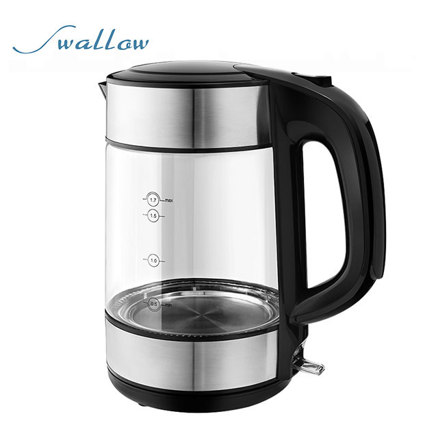 Energy Saving 1.7-Qt. Electric Glass Water Kettle Tea Pot Stay Cool Handle