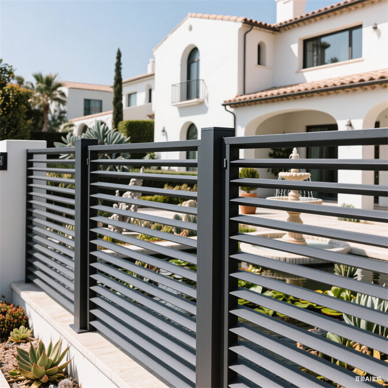 Most Popular Hot Sale Luxury Black Durable Corrosion Resistant Wought Iron Privacy Louver Aluminium Pool Fence Panels