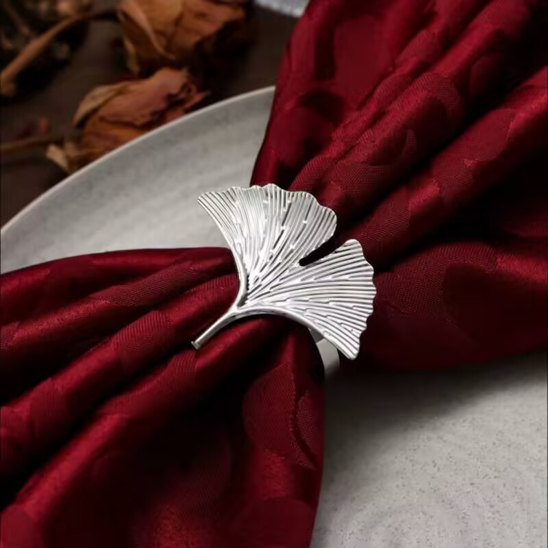 Wholesale New Products Ginkgo Biloba Hotel Setting Napkin Rings
