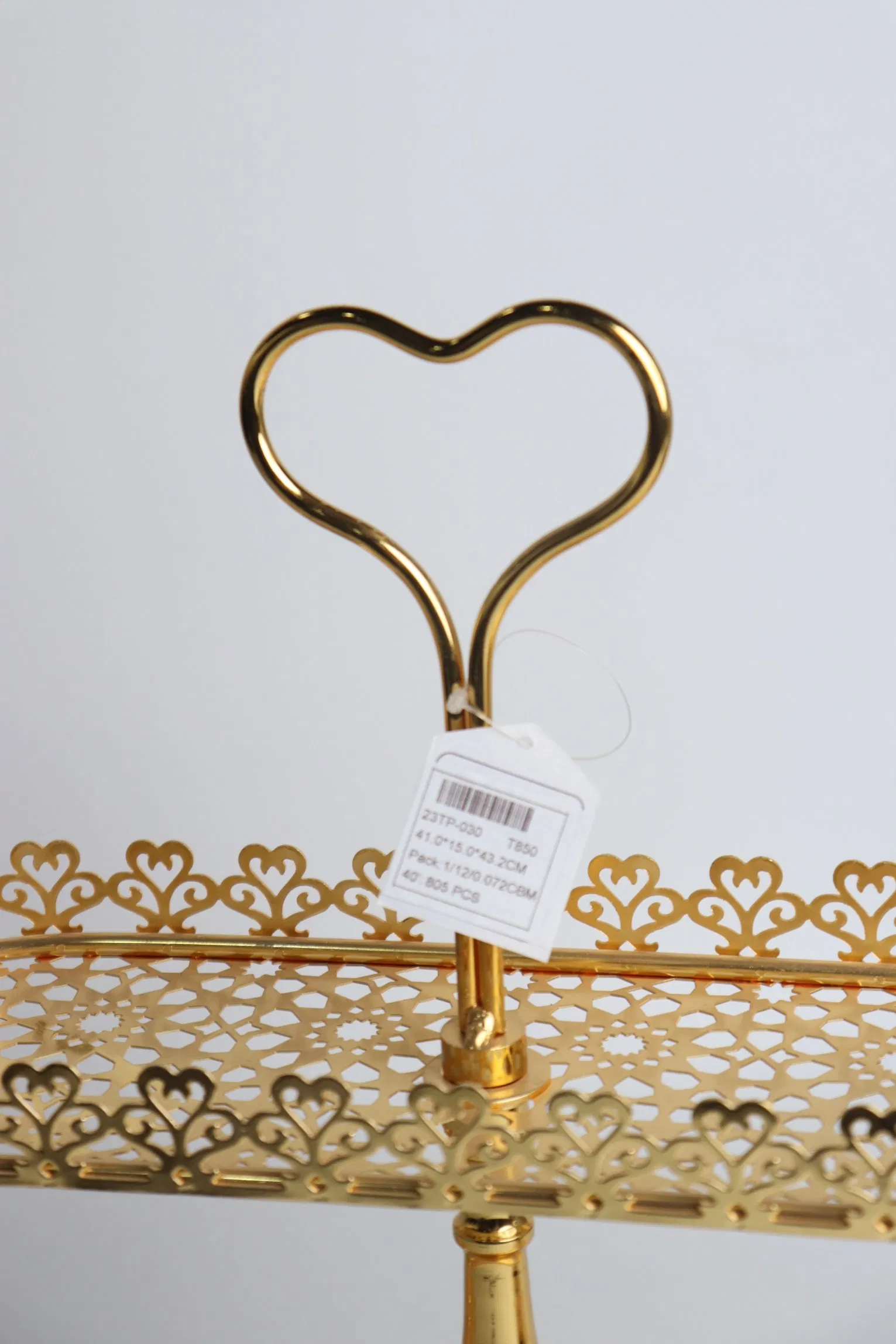 Small Size Ellipse Double Layered Cake Gold-Plated Iron Standard Decoration Pentagram Plate Afternoon Tea Cake Stand