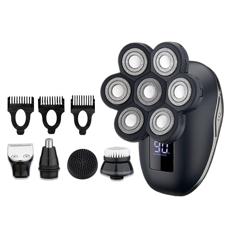 Electric Tool Seven Blade Shaver Bald Head Device Rechargeable Waterproof Washing Shaving Knife Electric Shaver
