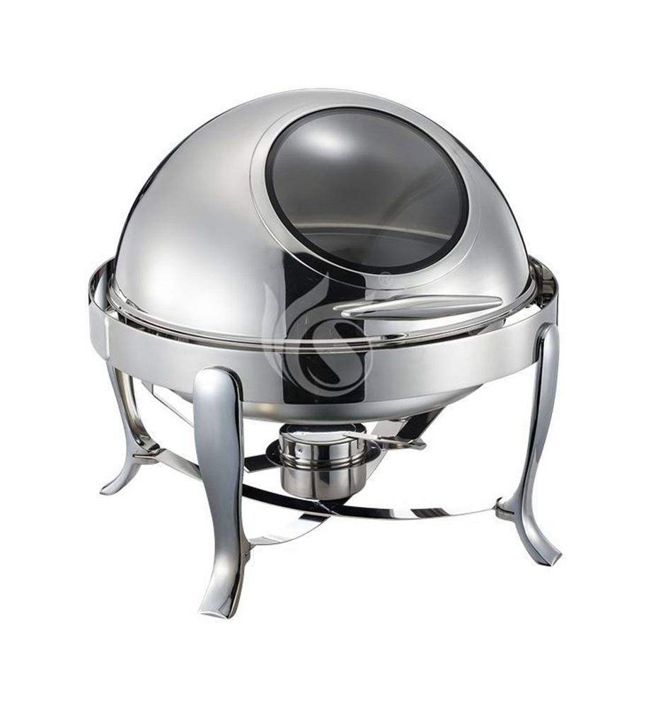 Restaurant Round Roll Top Stainless Steel Electric Food Warmer Buffet Chafing Dishes