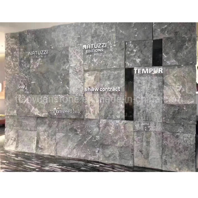 Outside Wall Randon Patter Blue Rusty Limestone Loose Pieces Stone Veneer