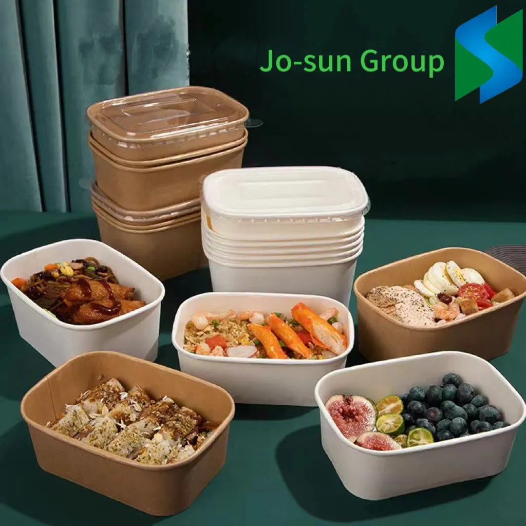 Microwave Heating Lunch Box Spot Disposable Lunch Box Kraft Paper Rectangular Bowl Takeout Lunch Box Disposable Bowls