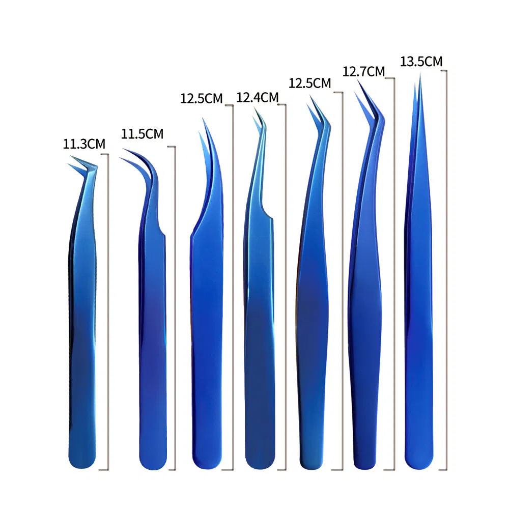 Eyebrow Medical Beauty Pointed Lash Tweezer Stainless Steel Fiber Tip Precision Eyelash Hair Tweezers
