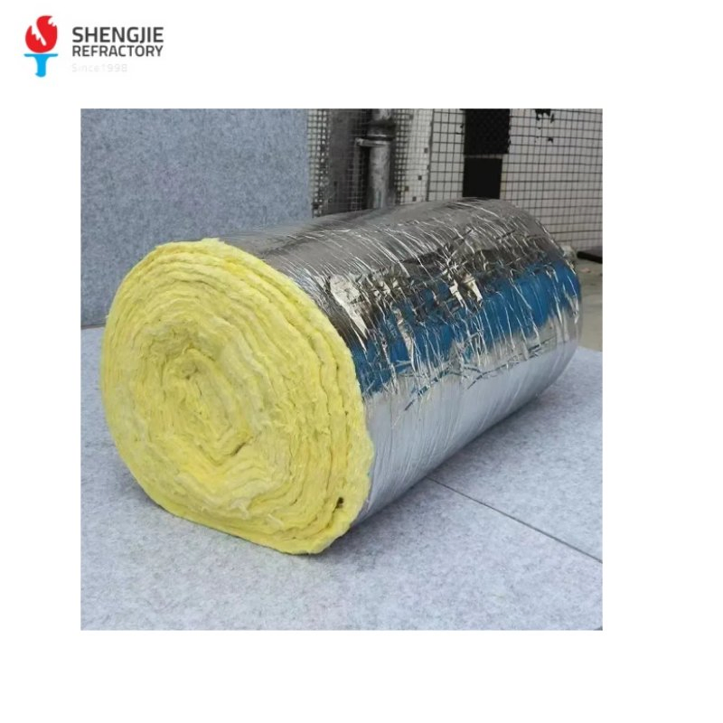 Iusulation Glasswool Insulation Fireproof Glass Fiber Roll Aluminium Material