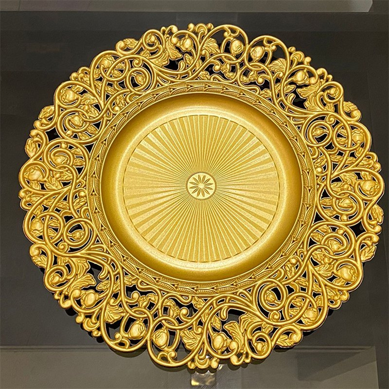 Dishes and Plates 13 Inch 15 Inch Charger Plates Wedding Decoration Plastic Charger Plates Gold