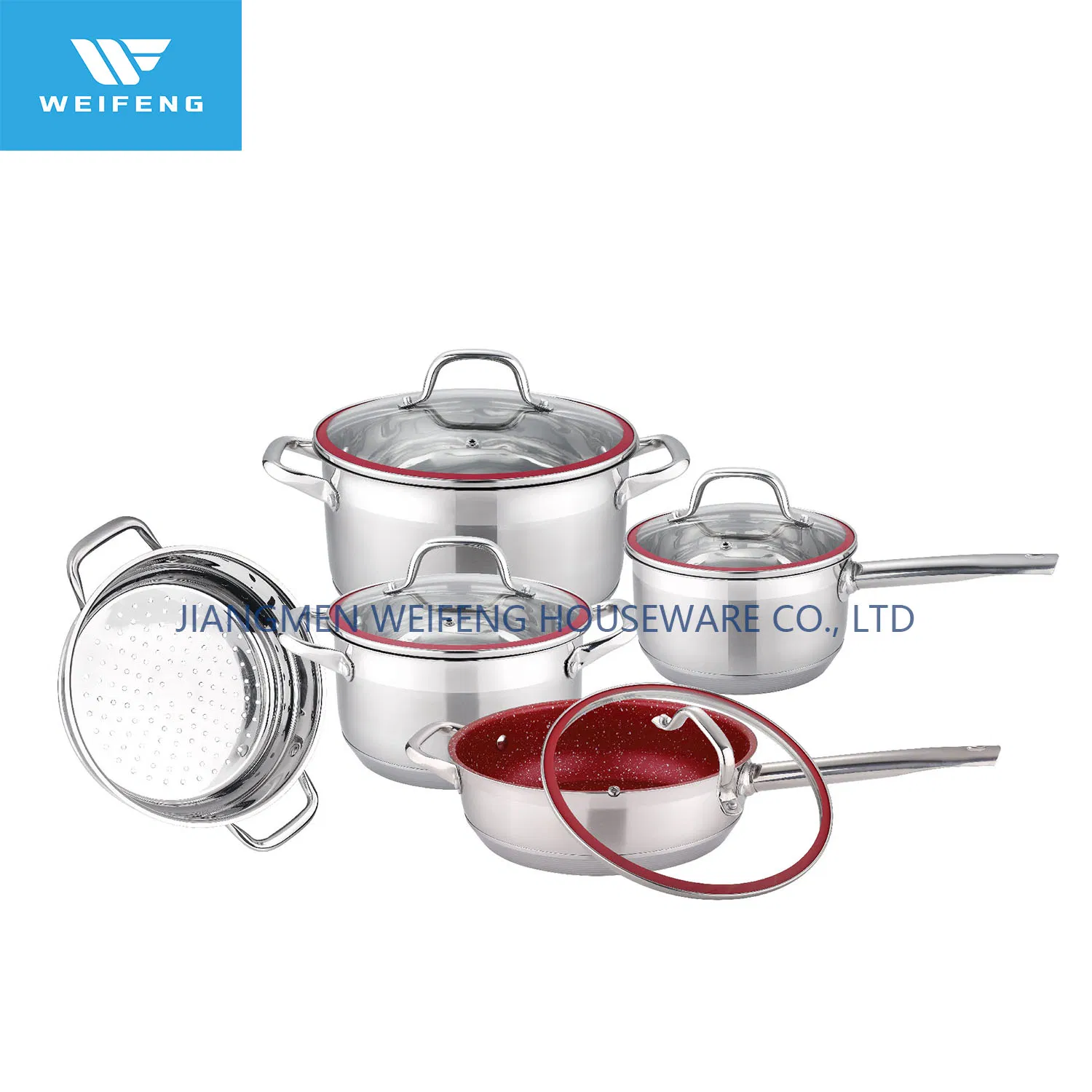 Made-to-Order, Stainless-Steel Cookware with G Shape Glass Lid