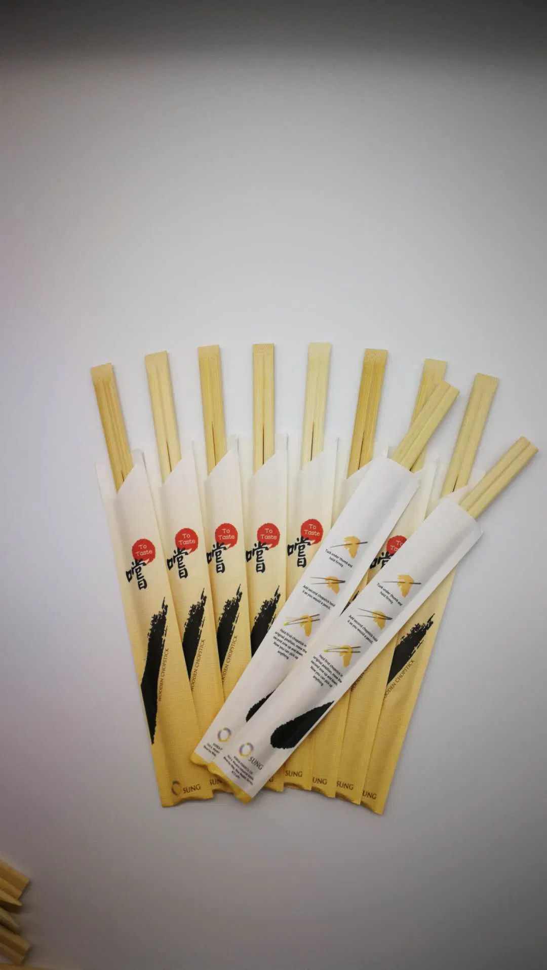 Wholesale Prices Bulk Disposable Bamboo Chopsticks with Paper Wrapper