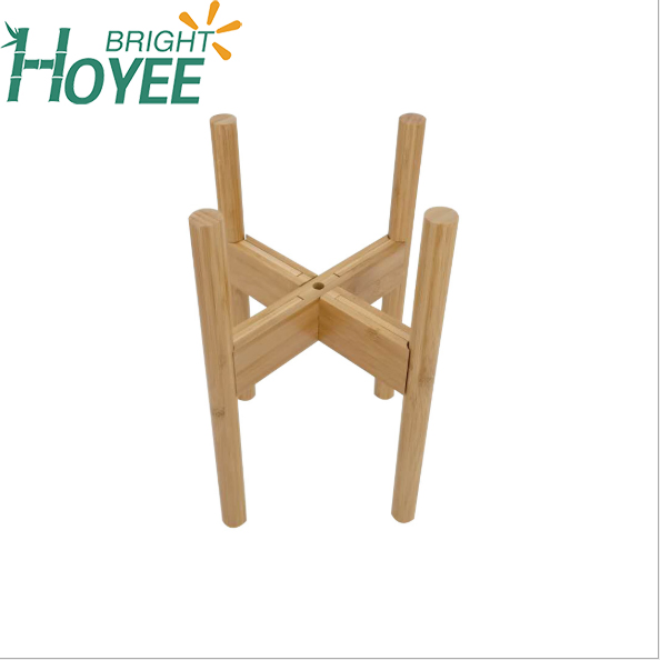 Adjustable Plant Stand Bamboo Indoor Outdoor Planter Stand Extendable for Home and Office