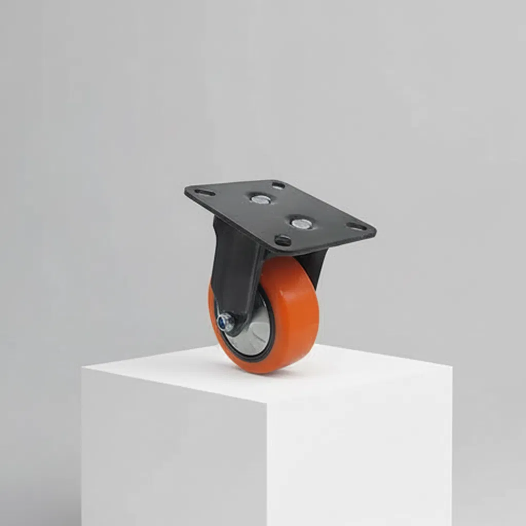 Durable 100 mm TPU Fixed Wheel Caster for Heavy Trolleys