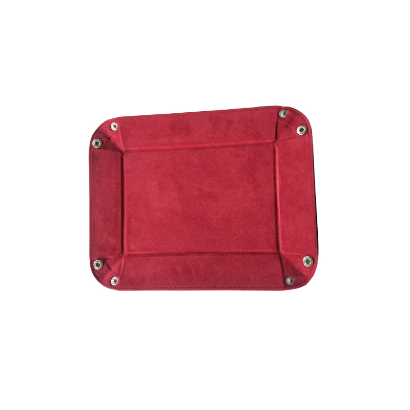 Custom Square Shaped Dice Tray Rectangle Foldable PU Leather Portable Dice Rolling Tray