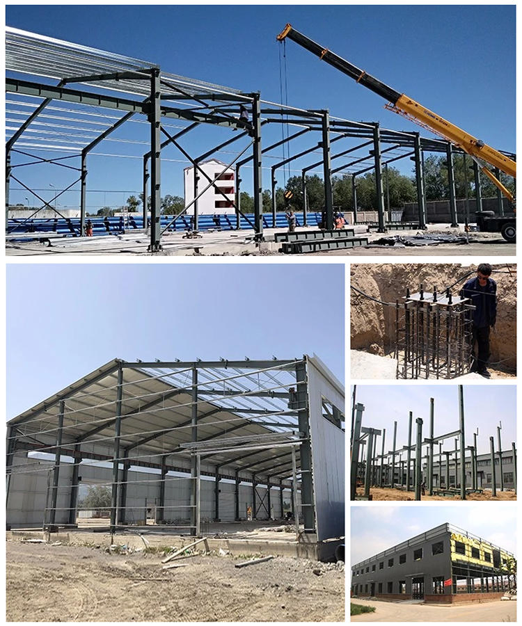 Steel Frame Construction Prefab Garage Warehouse Demountable Steel Structure Shed