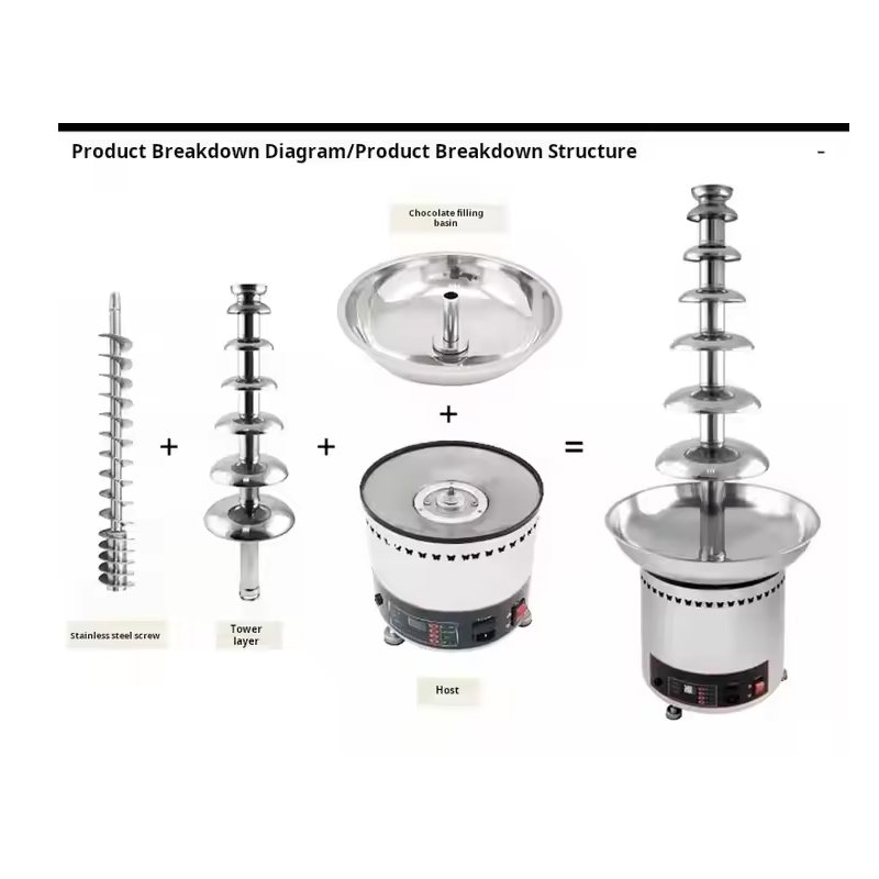 7 Tiers Digital Display Chocolate Fountain for Commercial