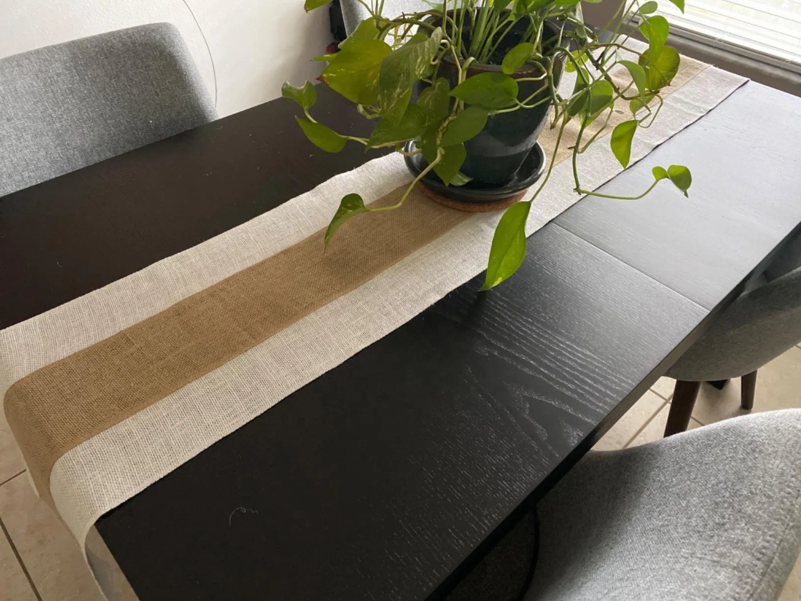 White Natural Home Decoration Burlap Table Runner