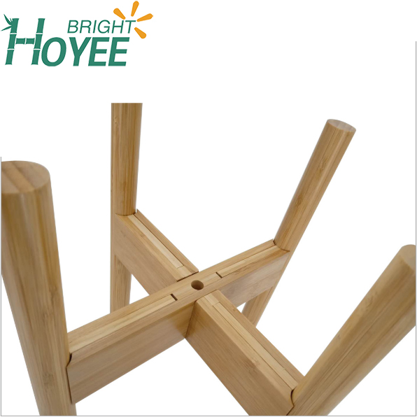 Adjustable Plant Stand Bamboo Indoor Outdoor Planter Stand Extendable for Home and Office