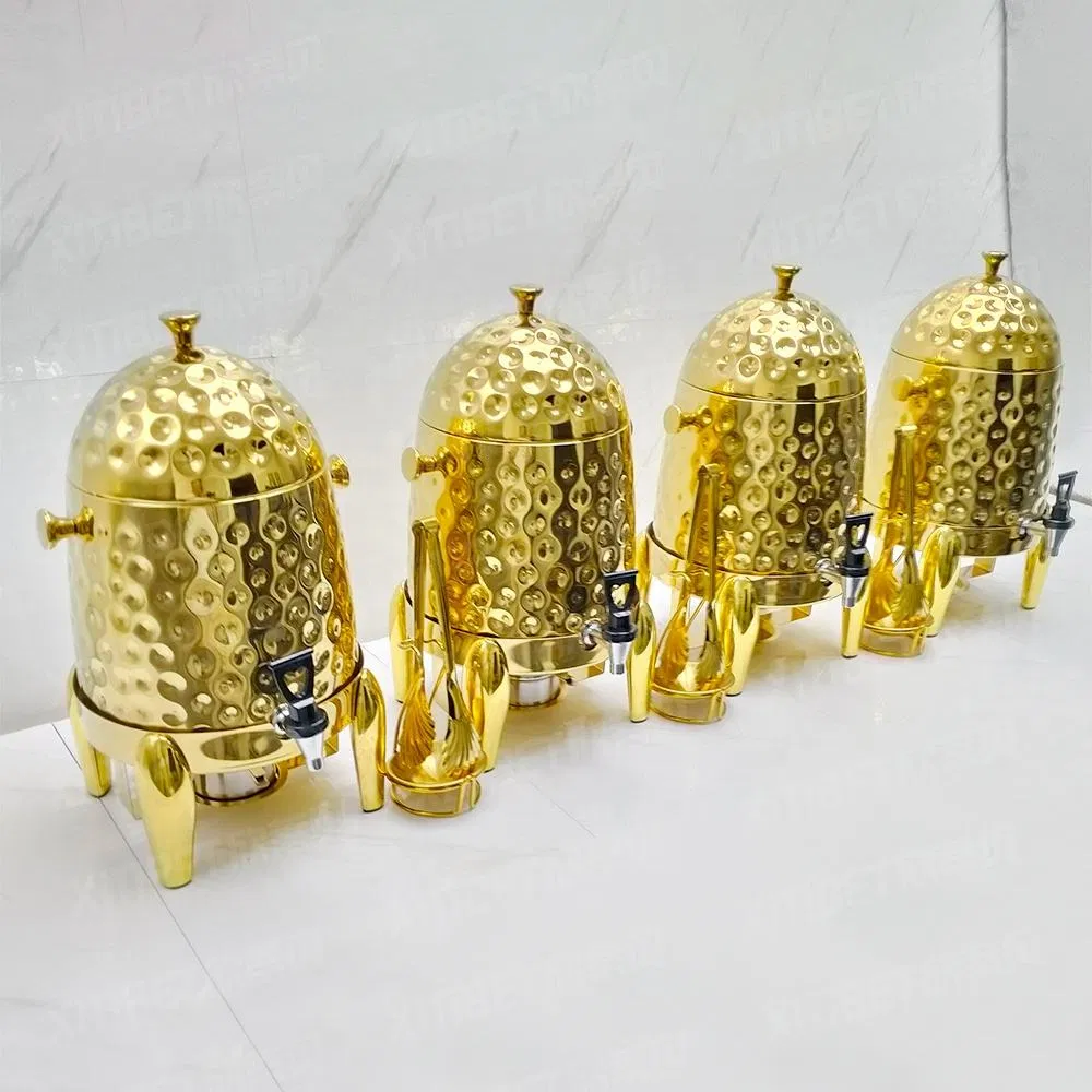 12L Gold Stainless Steel Beverage Machine Hotel Catering Beverage Container Cold Drinks