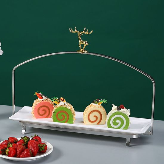 Two-Layer Afternoon Tea Dessert Display Rack Buffet Fruit Plate for Buffet Hotel Party Wedding