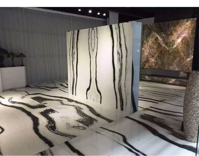 China Natural Polished Panda White Stone Marble for Bathroom/Wall/Flooring/Steps/Tiles