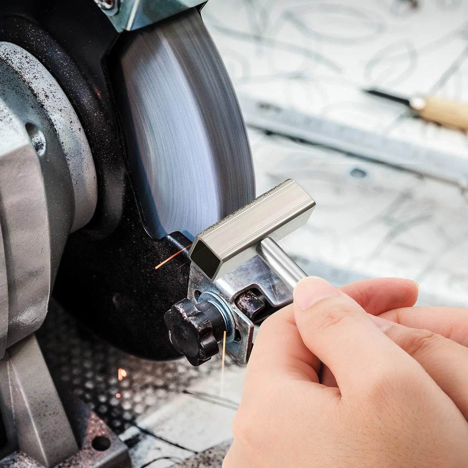 Grinding Wheel Dresser Tool Diamond Grinding Wheel Stone Dresser with Flat Diamond Coated Surface for Grinding Deburring Wheels