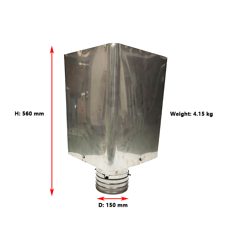 6" Single Wall Stainless Steel Rectangular Intelligent Round Chimney Rain Cap