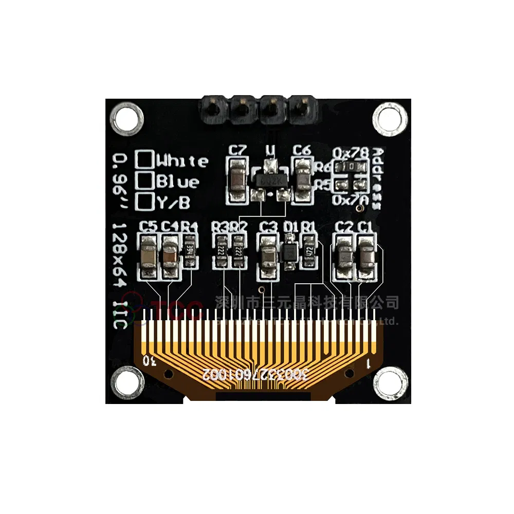 OLED-дисплей 0.96 дюйма, 128x64, желто-голубой, I2C