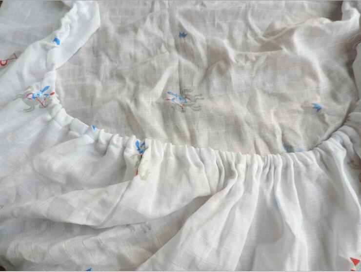 Gots Certified Organic Crib Fitted Bed Sheet with Custom Print