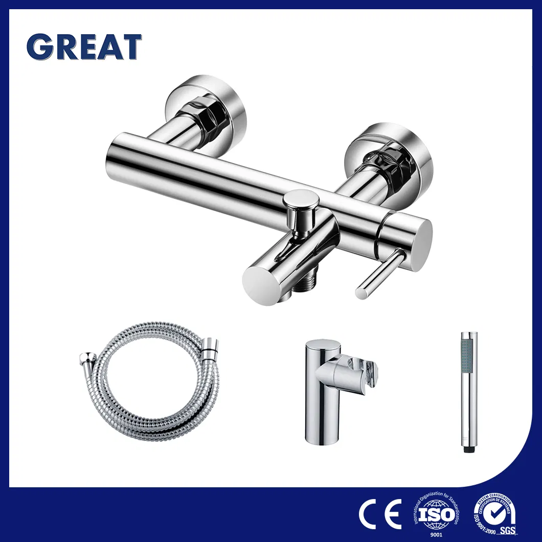 Great Bathroom 3 Hole Faucets Suppliers China Bath Taps with Shower Head Gl32103A321 Single Lever Bath Faucet Unique Waterfall Spout Tub Faucet