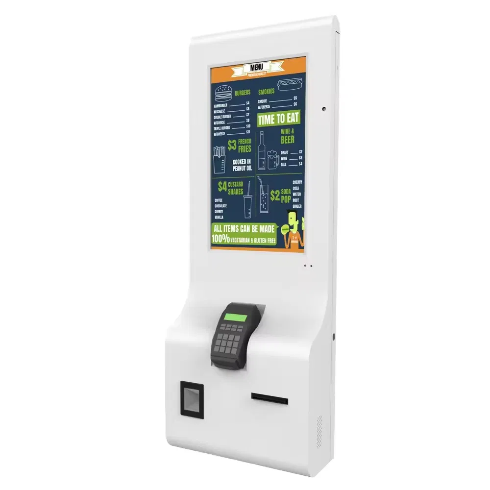 21.5 Inch Self Service Order Payment Touch Screen Kiosk Self Pay Machine Barcode Scanner Kiosk for Restaurant